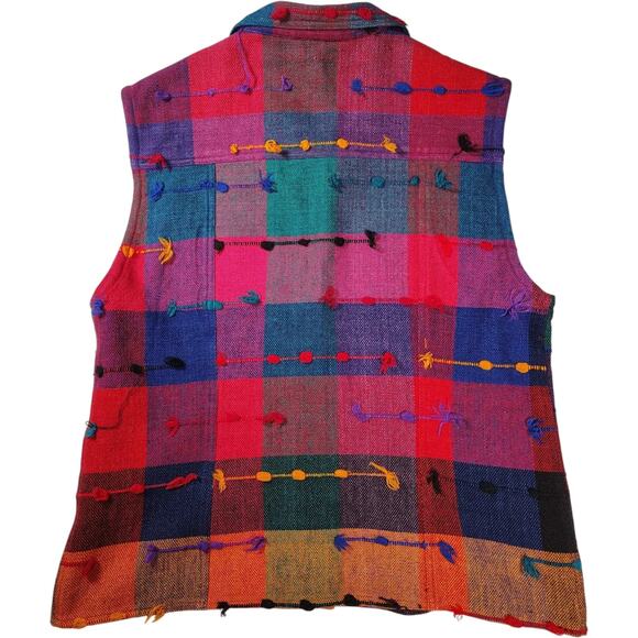 VTG Ana's Fashions Women's Colourful Embroidered Button Up Vest Size XL - Picture 3 of 7